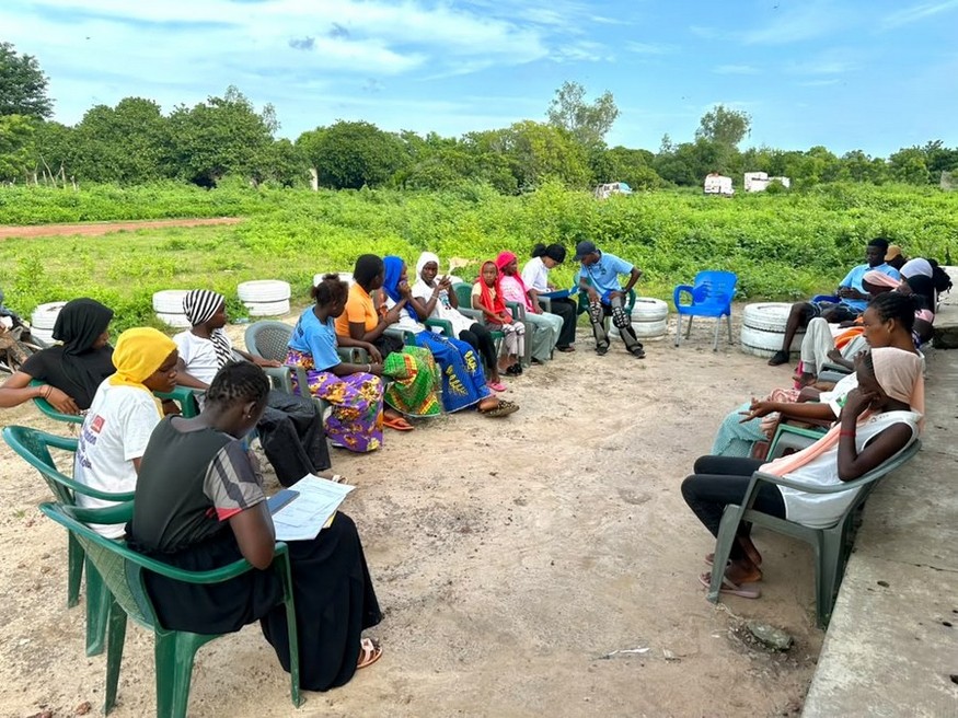 Vue d'ensemble de la séance communautaire à Saré Moussa Ndourou